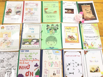 Học sinh làm tập san để tri ân ngày 20/11