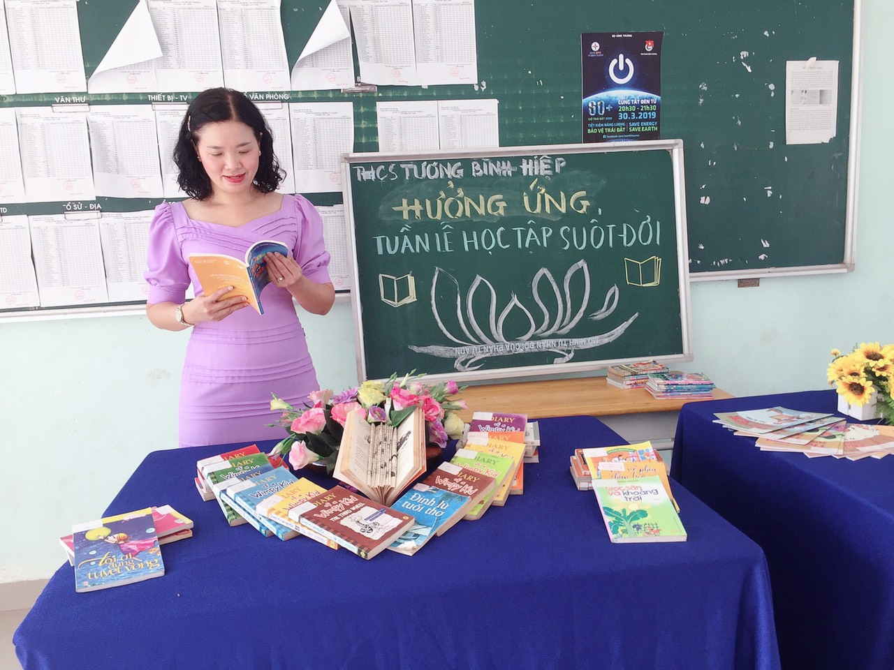Cô Dương Võ Anh Thư- Phó Hiệu trưởng nhà trường tham gia phát động.