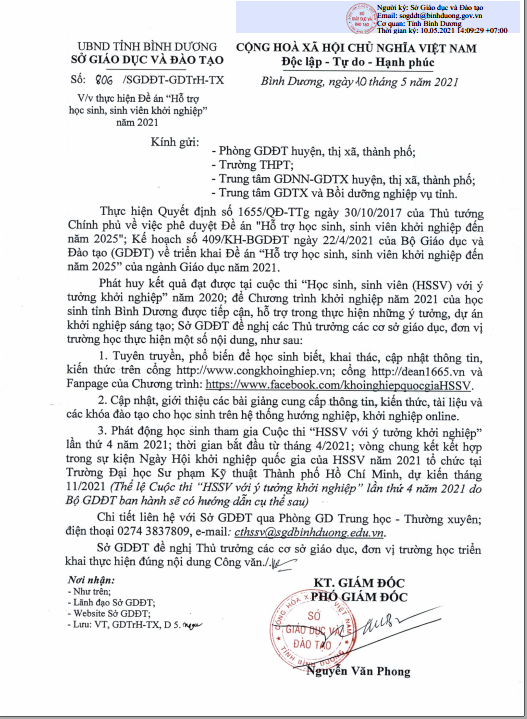 Thực hiện Đề án "Hỗ trợ HSSV khởi nghiệp giai đoạn 2018-2025" năm 2021